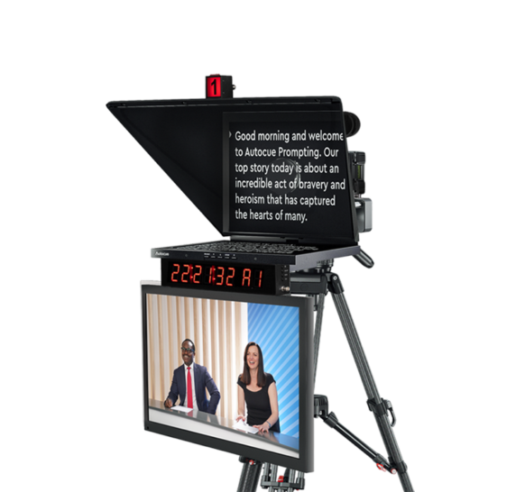 17" Pioneer Teleprompter Package with Clock, Tally and Talent Monitor