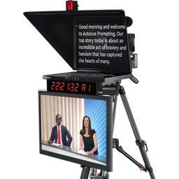 19" Pioneer Studio Teleprompter Package with Clock, Tally and Talent Monitor