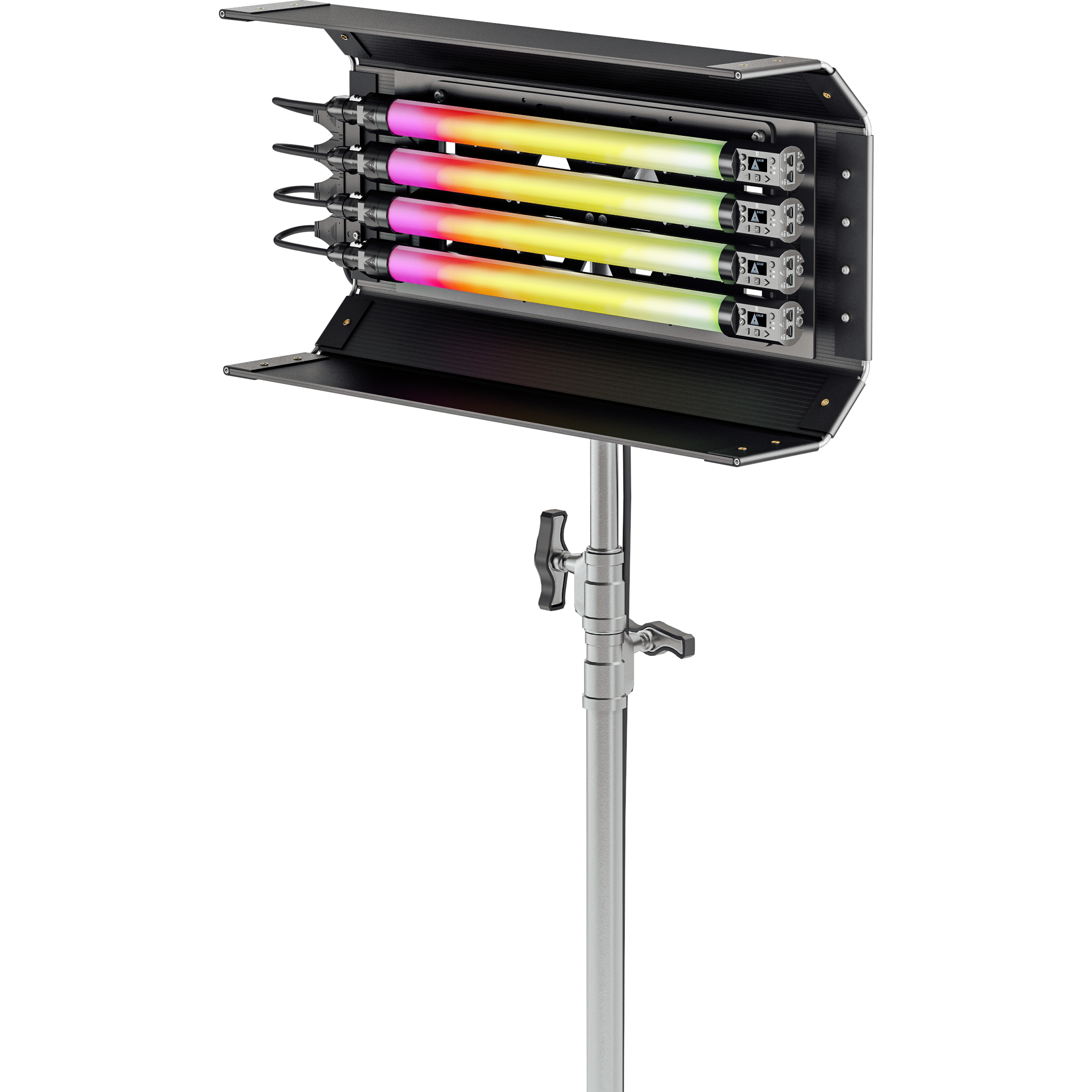 Quasar Science 2' 4-Bank Shell c/w Ossium plate & 4x 2' Rainbow 2 (EU Power Cable)