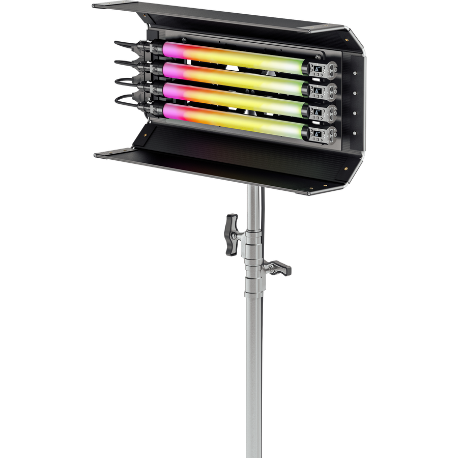 Quasar Science 2' 4-Bank Shell c/w Ossium plate & 4x 2' Rainbow 2 (EU Power Cable)