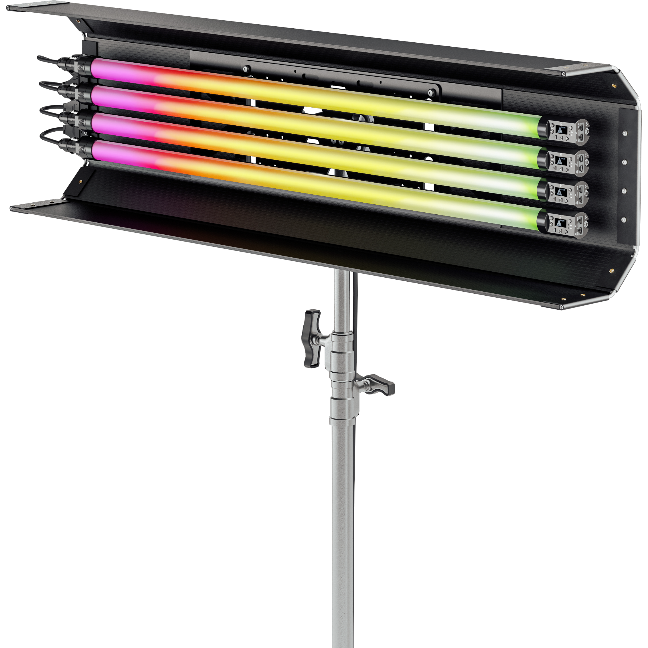 Quasar Science 4' 4-Bank Shell c/w Ossium Plate & 4x 4' Rainbow 2 (EU Power Cable)
