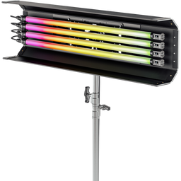 Quasar Science 4' 4-Bank Shell c/w Ossium Plate & 4x 4' Rainbow 2 (EU Power Cable)